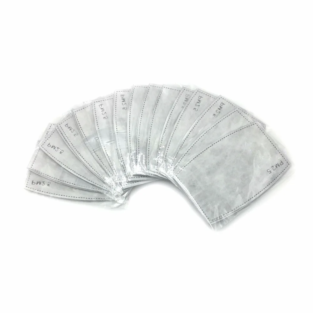 Beste 30 stks partij PM2.5 Activated Carbon Filter vervangbare Anti Haze Stofmaskers Filter Papier Insert Beschermende Filter Doek voor Masker