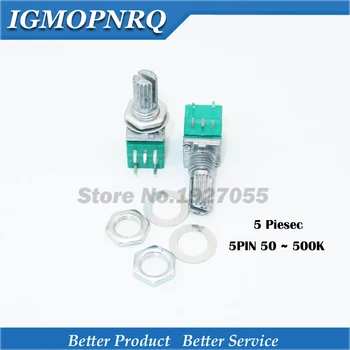 

5pcs RV097NS rk097ns 5K 10K 20K 50K 100K 500K 50K-500K with a switch audio 5pin shaft 15mm amplifier sealing potentiometer