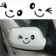 Autocollant de style pour moto et voiture, 2 pièces/lot, en vinyle, clignotant souriant, visage droit et gauche, accessoires de décoration automobile, offre spéciale