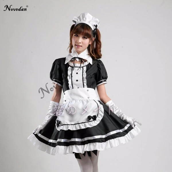 Sexy French Maid Costume Sweet Gothic Lolita Dress Anime Cosplay Sissy Maid Uniform Plus Size Halloween Costumes For Women