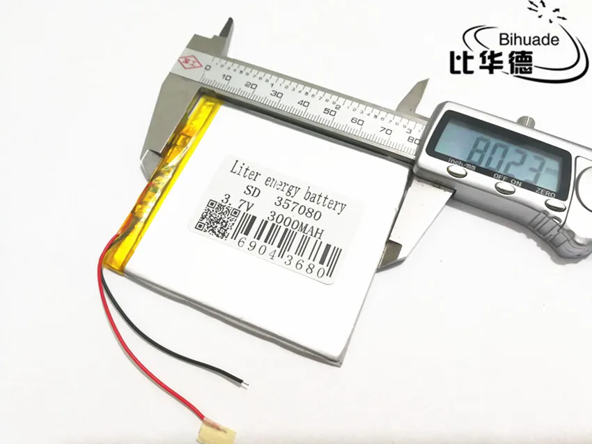 3,7 V 3000mah 6 дюймов с плоским панель солнечной батареи полимерный аккумулятор имеет встроенный зарядный аккумулятор 357080