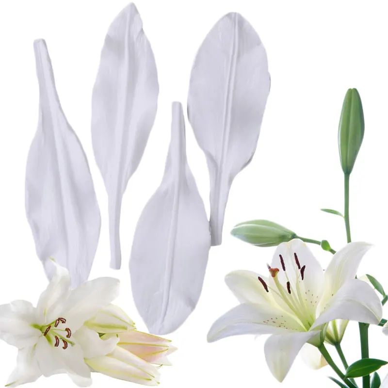 

4Pcs Daffodils Lily Flower Petals Embossed Silicone Mold Fondant Cake Decorating Tool Chocolate Gumpaste Candy Polymer Clay Mold