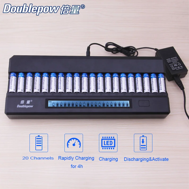 20 слотов doulepow DP-K20 DC 12 В 2A lcd интеллектуальное устройство для ускоренной зарядки для 1,2 в AA Ni-MH/Ni-CD KTV отдельный микрофон