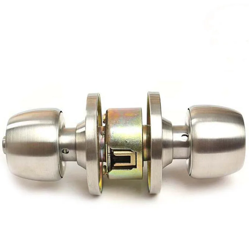 Stainless Steel Round Ball Door Knobs Handle Passage Entrance Lock Entry with 3 Keys 7