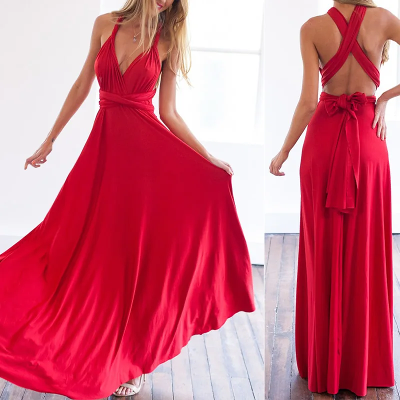 red infinity bridesmaid dress