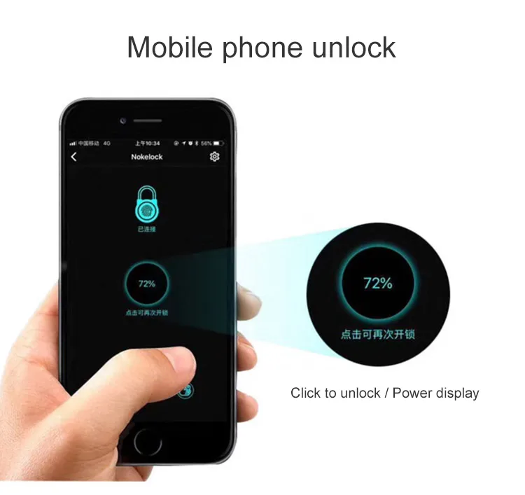 Smart Fingerprint Lock Keyless Lock Bluetooth APP  Fingerprint Unlock Anti-Theft Padlock Door Lock for Android iOS System  (6)