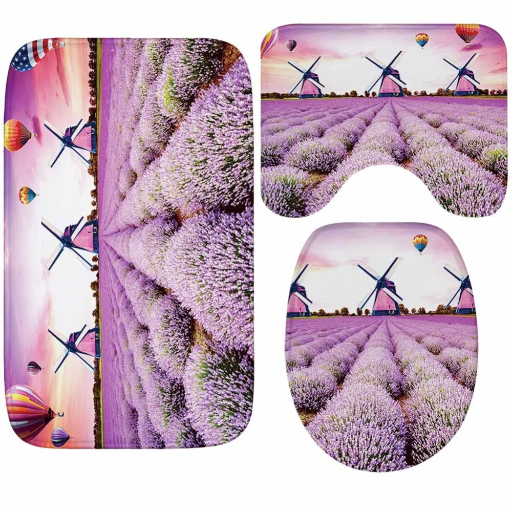 

Butterfly Lavender Soft Toilet Cover Seat Lid Pad Bathroom Closestool Protector Toilet Seat Cover Mat Bathroom Accessories Set