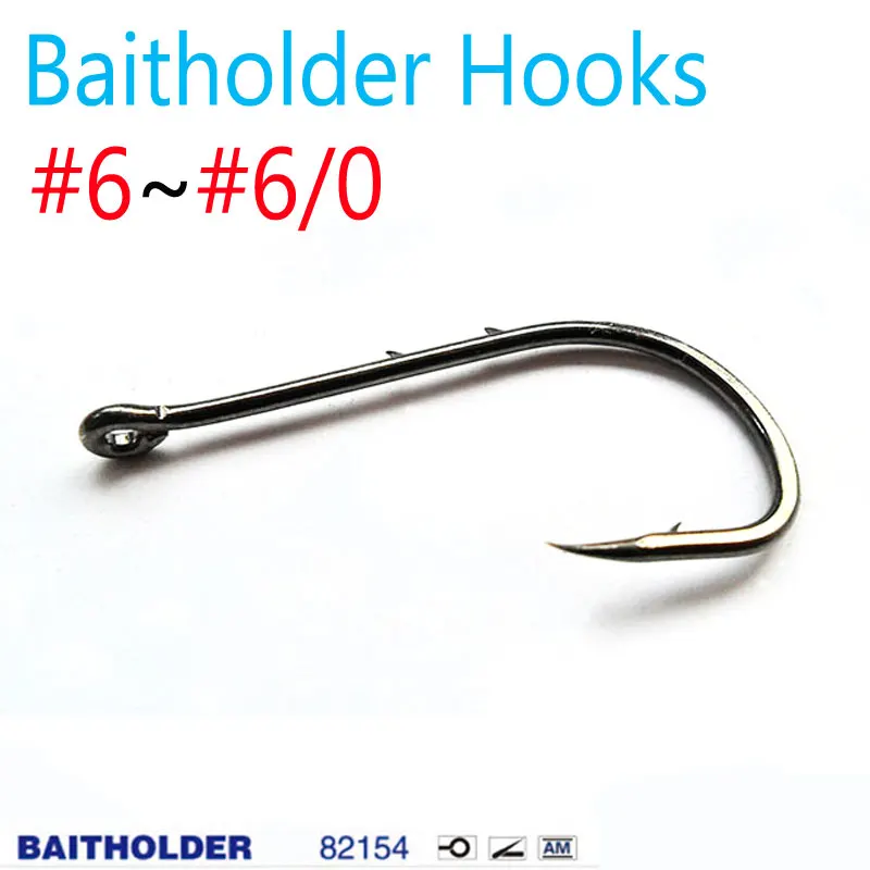 100PCS High Carbon Steel Baitholder Fishing Hook Barbed Fish Hooks Worm