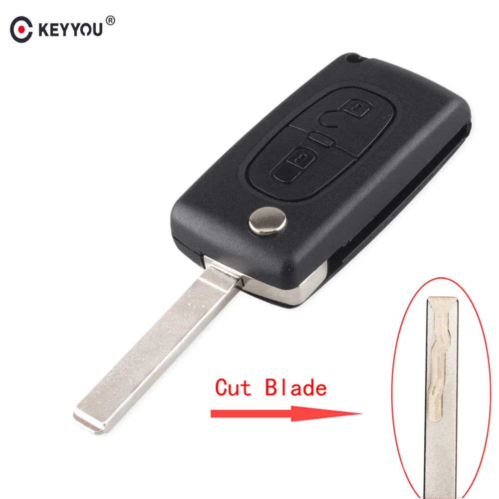 KEYYOU Корпус ключа для Peugeot 107 207 307 307S 308 407 607 2BT 2 кнопки флип складной пульт
