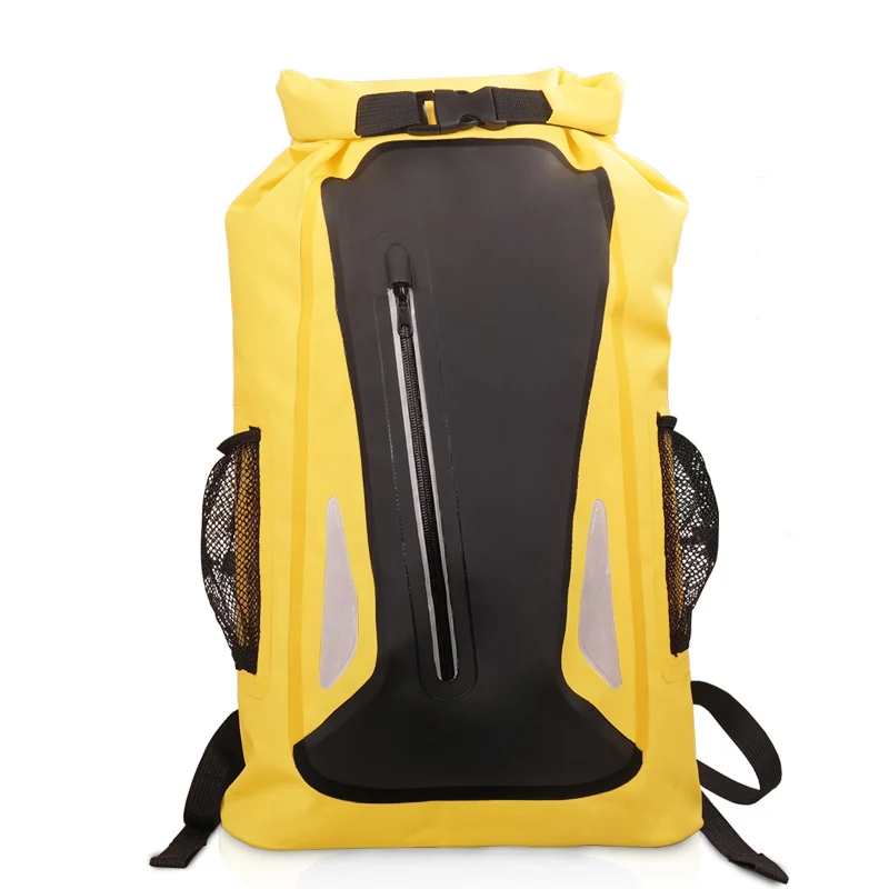 Открытый речной треккинг мешок сухой мешок двойные плечевые ремни воды пакет Плавательный рюкзак водонепроницаемый мешок для дрейфующих каякинга - Цвет: Yellow