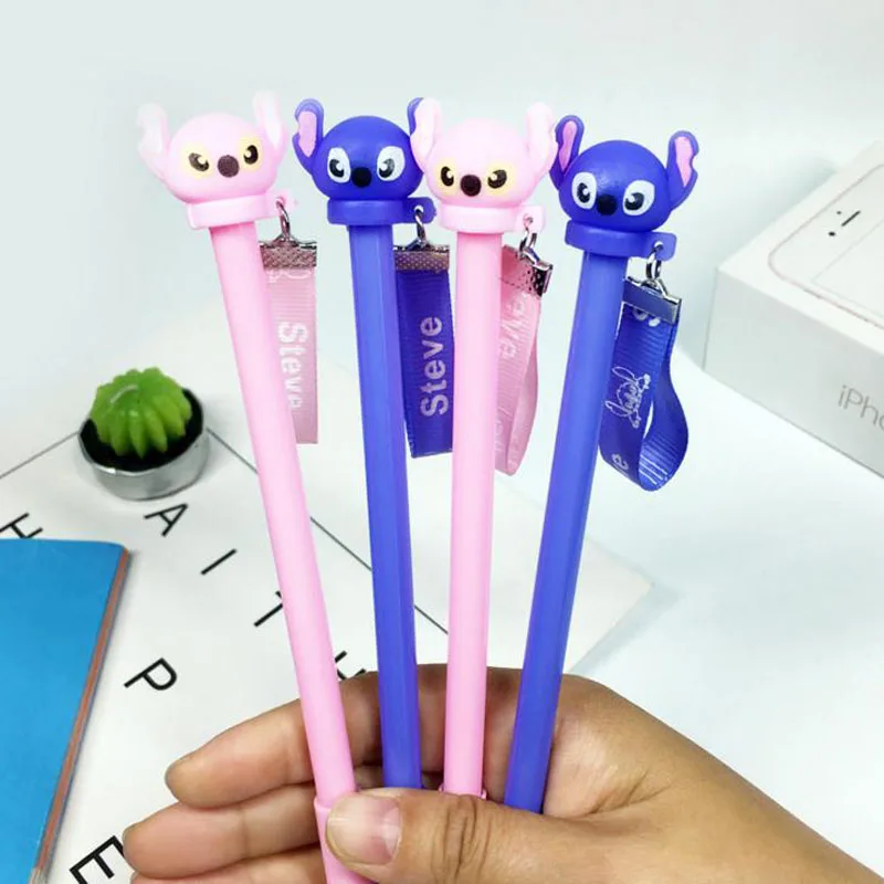 4 шт милые Лило и лента для стежка гелевые кавайные ручки 0,5 мм ручки для детей Девочки Подарки школьные принадлежности канцелярские принадлежности