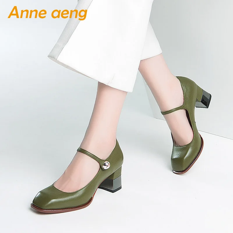 Новинка весны/осень женские туфли лодочки из натуральной кожи на высоком каблуке