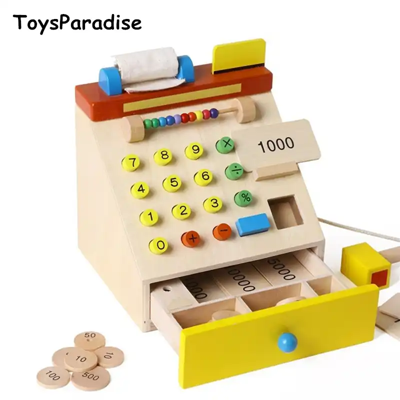 supermercado de madera para niños