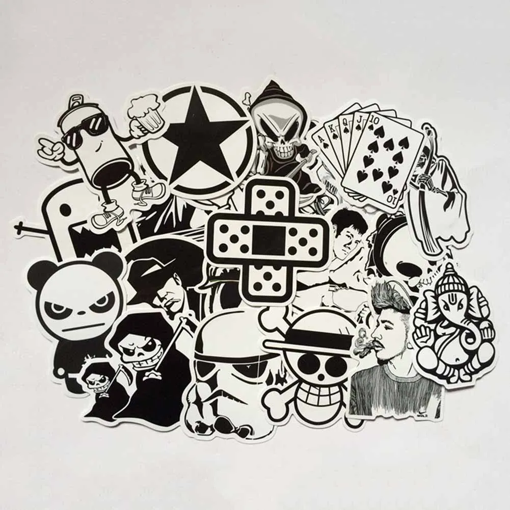 US $2 21 10% OFF|60pcs/set mixed Waterproof graffiti sticker home decor Doodle laptop Motorcycle Car Stickers Cartoon decals Accessories-in Wall