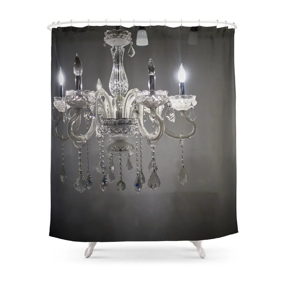 Chandelier In NYC Shower Curtain Waterproof Bathroom Shower Curtains
