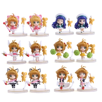 

Anime Cardcaptor Sakura Mini Cute Figure Kinomoto Sakura Daidouji Tomoyo PVC Action Figures Toys 6pcs/set CSFG001