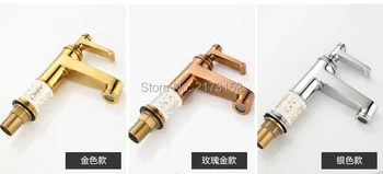 

Luxury Solid Brass Bathroom Faucet White Ceramic Body Brass Basin Sink Mixer Tap C-037