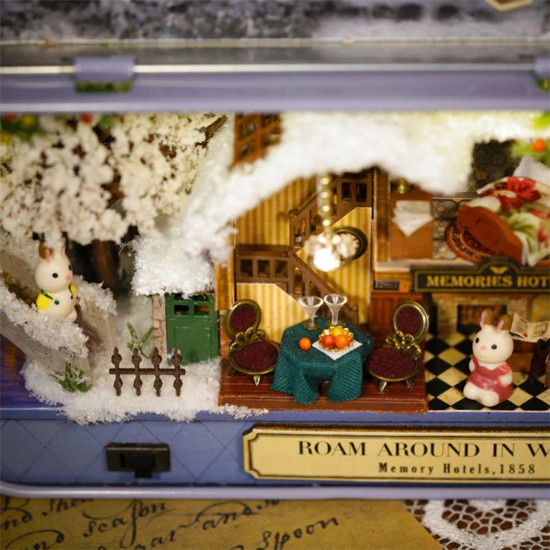 DIY Miniature 3D Doll House Dollhouse Kit for Box Theatre Trilogy Green Forest Wear-resistant Creative hot sale C0418#30        13