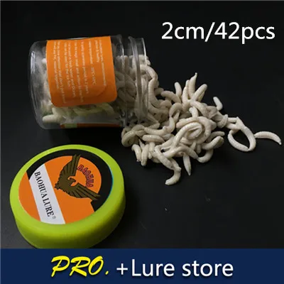 white grub 1 коробка, мягкие приманки для ловли карпа, приманка для пресноводной рыбалки, мягкая Белковая приманка для червя - Цвет: white grub