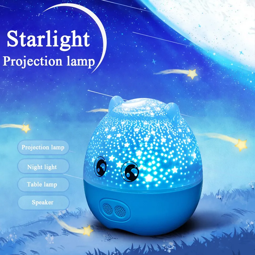 

LED Star Projection Night Light 3 Color Changing Projector Light 360 Degree Automatic Rotation Range With Speaker Night Light