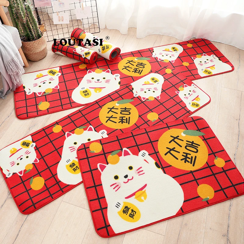 Loutesi Добро пожаловать домашние ковры коврик Lucky Cat пол коврики противоскользящие двери туалета, ванной коврики для ванной коврик с зайцем Para Banheiro