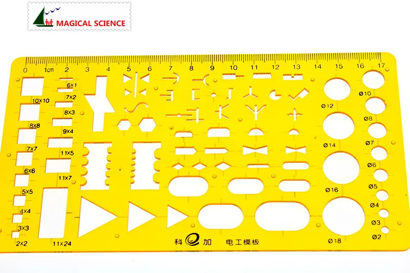 17cm plastic Electrical Drawing Ruler Students Physical Circuit design