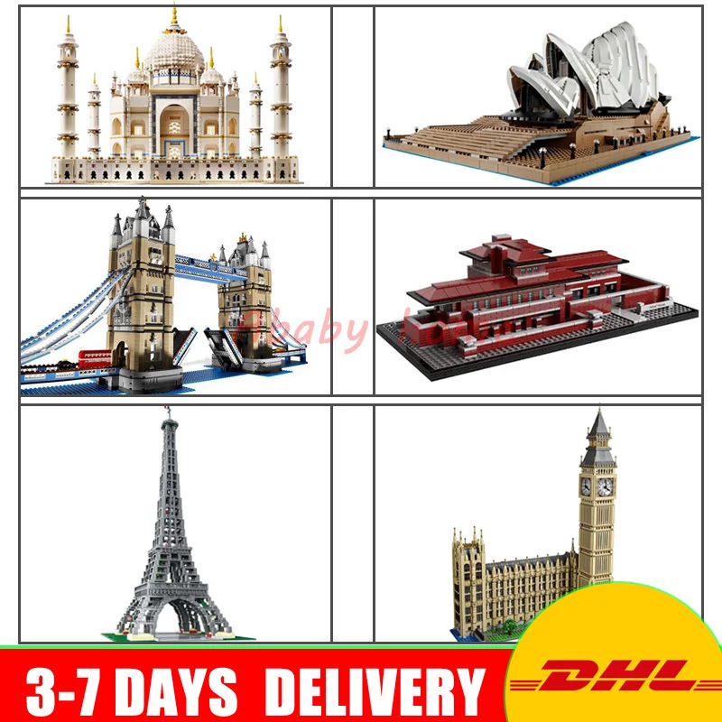 

LEPIN Architecture 17001 17002 170003 17004 17005 17006 17007 17008 17011 Model Building Blocks Bricks Toys Birthday Gifts