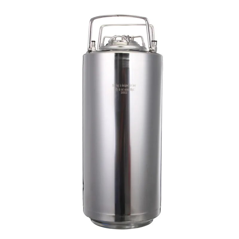 20L Stainless steel Beer Keg+Ball Lock Pressurized Growler for Craft Beer Dispenser System Home Brew Beer Brewing Metal Handles