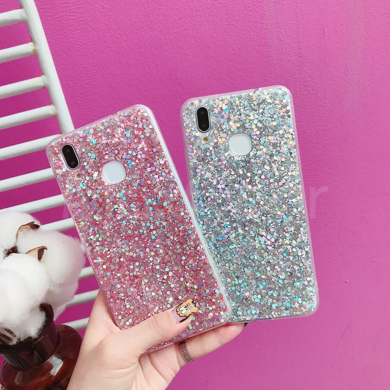 Luxury Silicone Bling Glitter Crystal Sequins Phone Cases for Xiaomi Redmi 5 Plus Redmi Note 5 6 Pro Cover for Xiaomi Mi 8 SE