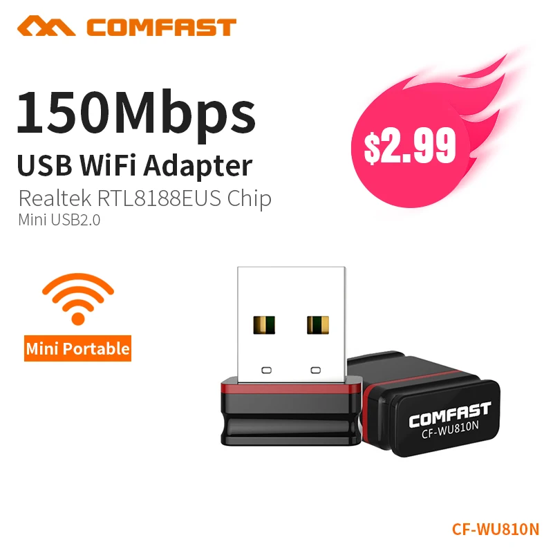 COMFAST 150 Мбит/с мини Беспроводной USB WiFi адаптер ключ сети LAN Карта 802.11n PC Wi Fi приемник для MAC WindowsXP/7/8/10/Vista/Linux