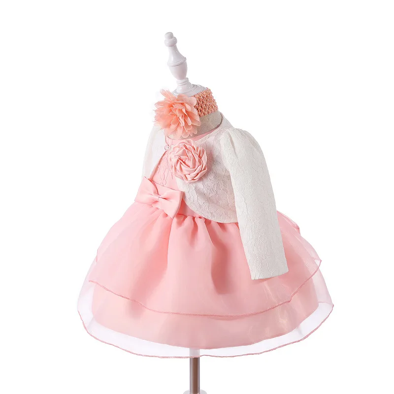 

Baby Girls Formal Dress Lace Flower Wedding Party Gown Infant Dresses Newborn 1 Year Birthday Baby Dress Baby Girl Clothes Gift