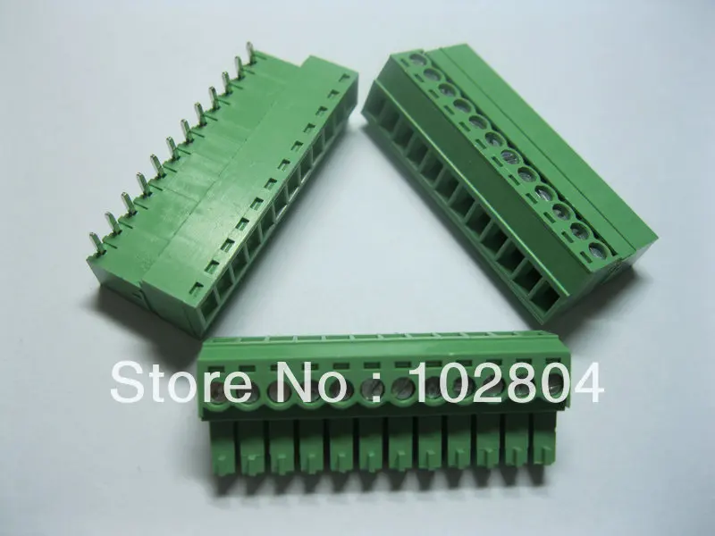 

200 Pcs Per Lot Screw Terminal Block Connector 3.5mm 12 way/pin Green Pluggable Type HOT Sale HIGH Quality