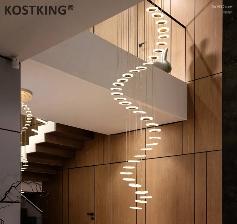 

Modern LED chandelier living room pendant lamp bedroom fixtures stairs suspended lights restaurant hanging lighting luminaire