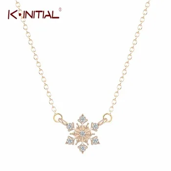 1pcs Collares 2017 Christmas Gift Snowflake Charm Pendant Necklace Wedding Bridesmaid Prom Fashion Jewelry for Women Bijoux