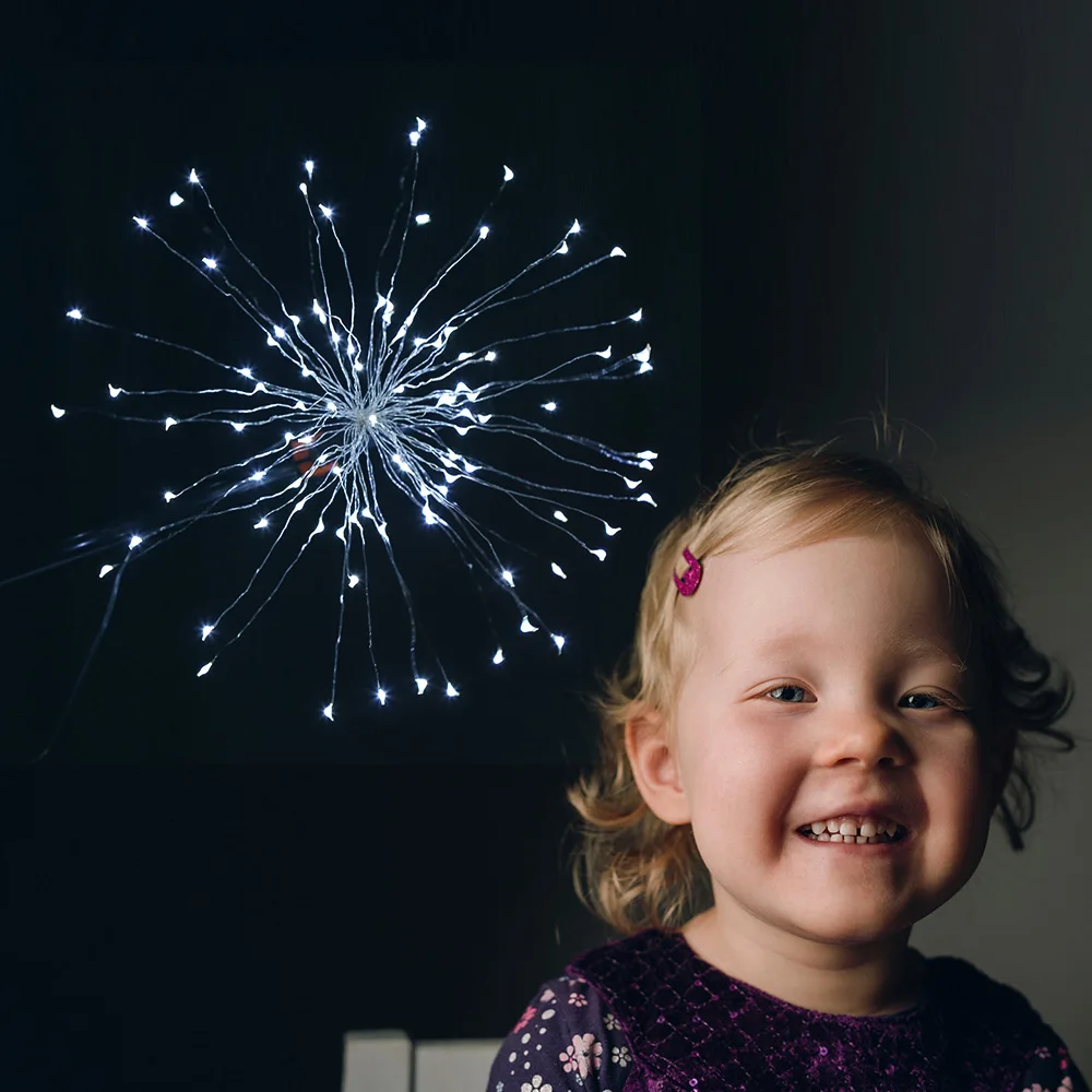 

String Light Fireworks Ball LED Wire Fairy Lights With Remote Control Indoor Outdoor Christmas Wedding Decoration Light Balls