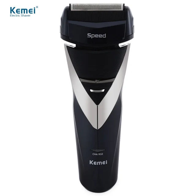 Black Kemei-8102 3D перезаряжаемая электробритва моющийся мужской станок для бритья триммер для бороды Водонепроницаемый уход за лицом электрическая бритва - Цвет: Black