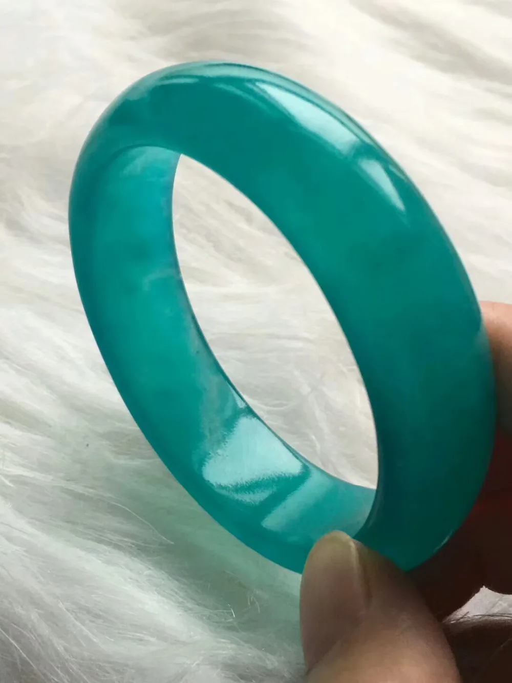 

Wholesales 100% Natural Ice Amazonite Green Gemstone Bangle Woman Bracelet Bangle Inner Diameter 53mm From Mozambique AAAAAA