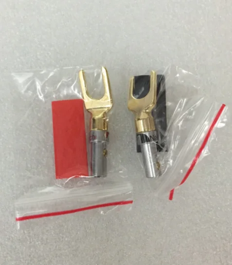

4pcs Gold Plated Copper Nakamichi Grade Interpolation Y Y U- type Screw Spade Banana Plug Speaker Cable Wire Connectors