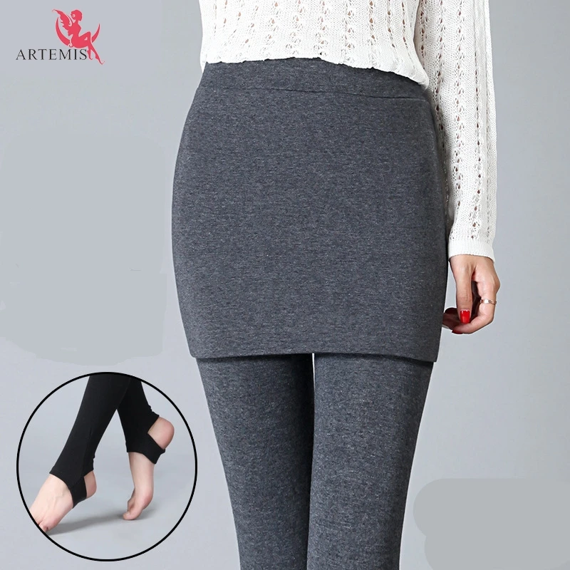 2015 Casual Korea Women's Skirt Leggings Cotton Pleated Stretch Long