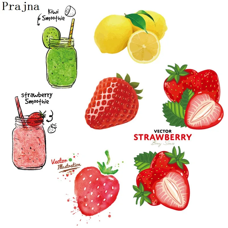 

Prajna Fruit Thermal Transfer Heat Transfer Sticker Iron On Transfers For Clothing PVC Vinyl Prined Applique Decor New Hot Sale