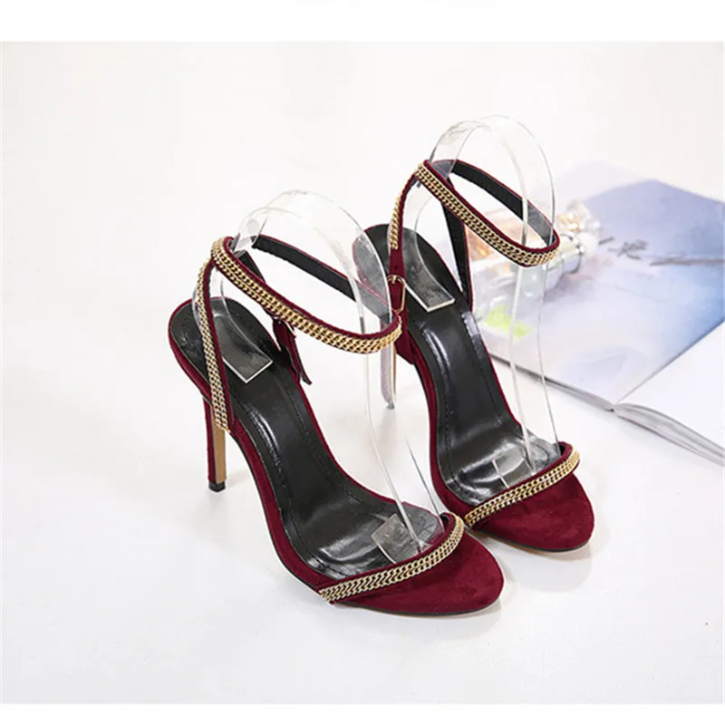 Роскошная обувь; женские элегантные модные босоножки на высоком каблуке; вечерний сексуальный клубный красный цвет; женские босоножки
