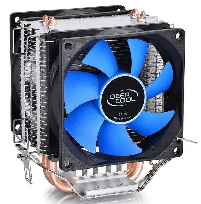 CPU radiator DEEP COOL 2pcs 8025 fan, 2 heatpipe,tower side blown, for
