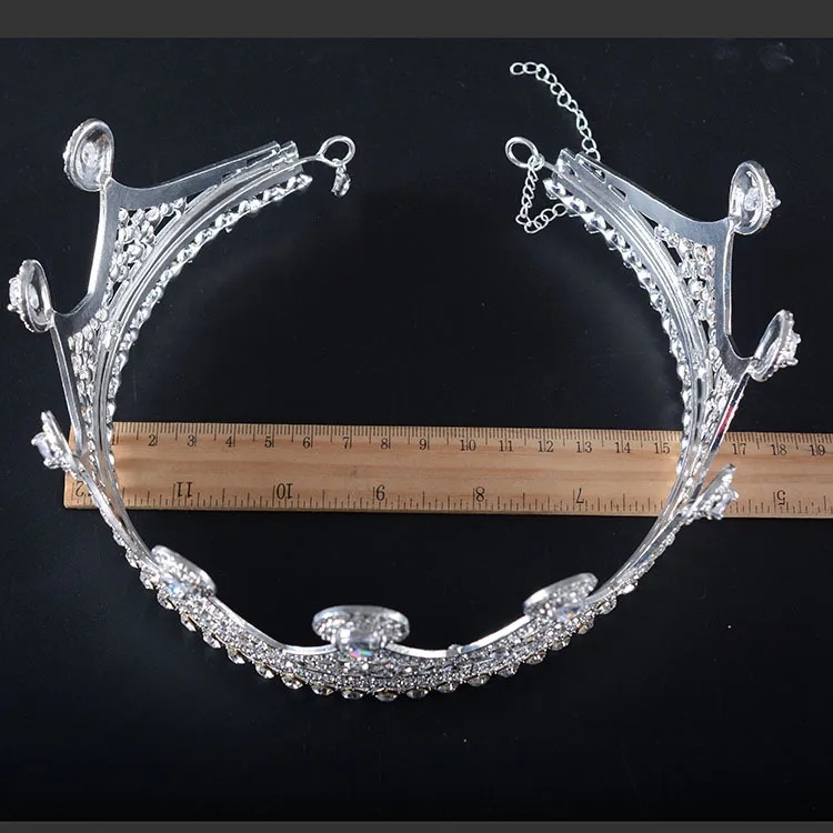 Woodqiqi Korean princess big crown wedding jewelry headdress European bride round crown headdress hair ornaments round crown (3)