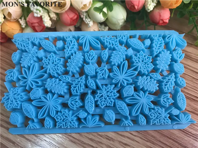 

New Plastic Mold Cake Leaves Plastic Printing Biscuits Cake Cookies Cutter Fondant Embosser Mold Decorating Wedding Tools H009