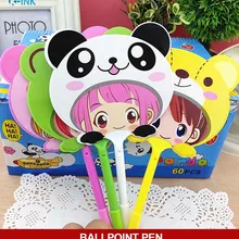 50 шт./партия, шариковая ручка с персонажами мультфильмов, kawaii, летняя Шариковая ручка для детей, как канцелярские принадлежности для школы, ручка с вентилятором