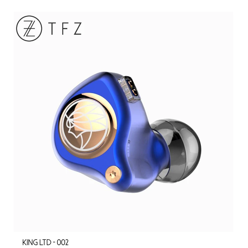 TFZ KING LTD HiFi наушники-вкладыши монитор IEM с двойной магнитной схемой Графен драйвер 2 pin/0,78 мм съемный кабель - Цвет: Синий