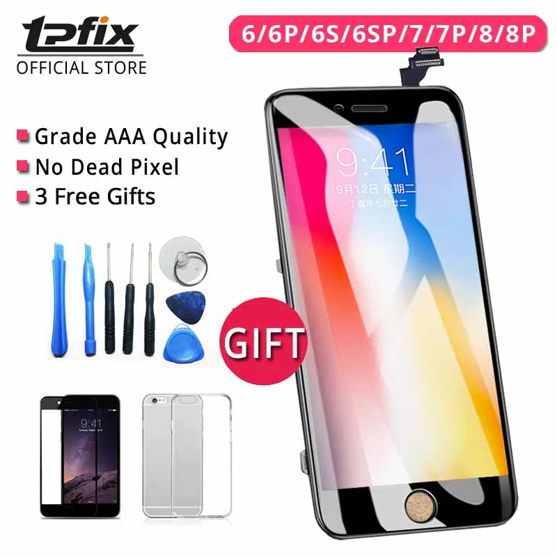 

TPFIX For iPhone 6 LCD Screen Grade AAA For iPhone 7 Display 8 8 Plus 6S Plus LCD Touch Screen Digitizer Assembly Replacement