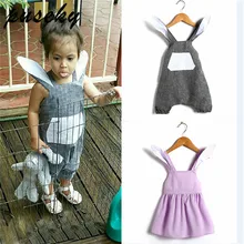 Puseky/ Детский комбинезон с кроличьими ушками для новорожденных девочек, комбинезон, платье без рукавов, наряд Милая летняя одежда с 3D рисунком, От 0 до 4 лет