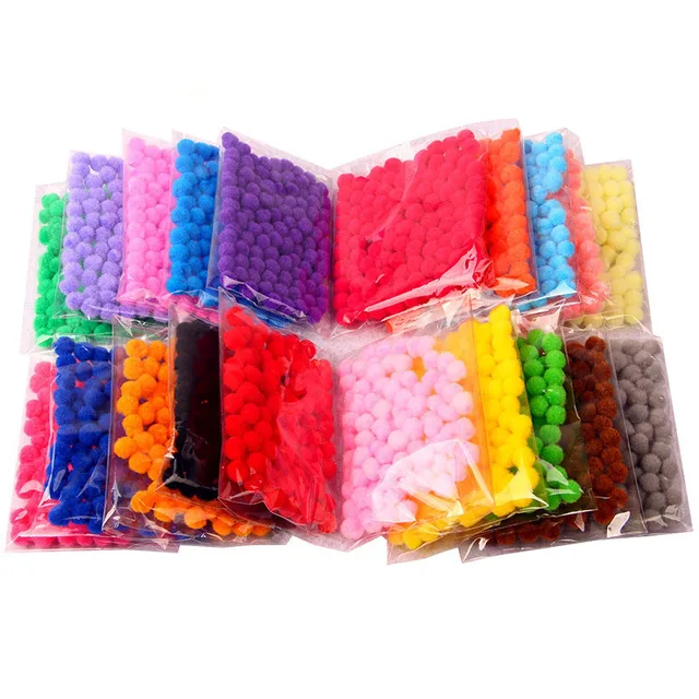 100 шт./лот помпон 10 мм многоцветный мягкие помпоны шары Мех животных плюшевые DIY ручной работы свадебные украшения вечерние вечеринок 75Z