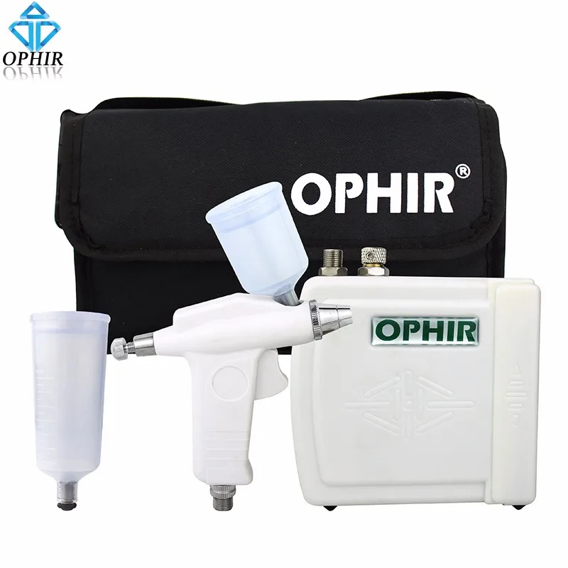 Aerógrafo com Compressor de ar Bolsa para a Essência da Beleza da Arte do Unha da Escova de ar Tanning_ac003 + Ophir Kit de ar Pintura Corporal Tanning_ac003 + 0.3mm 22cc & 40cc 18 Pintura de corpo